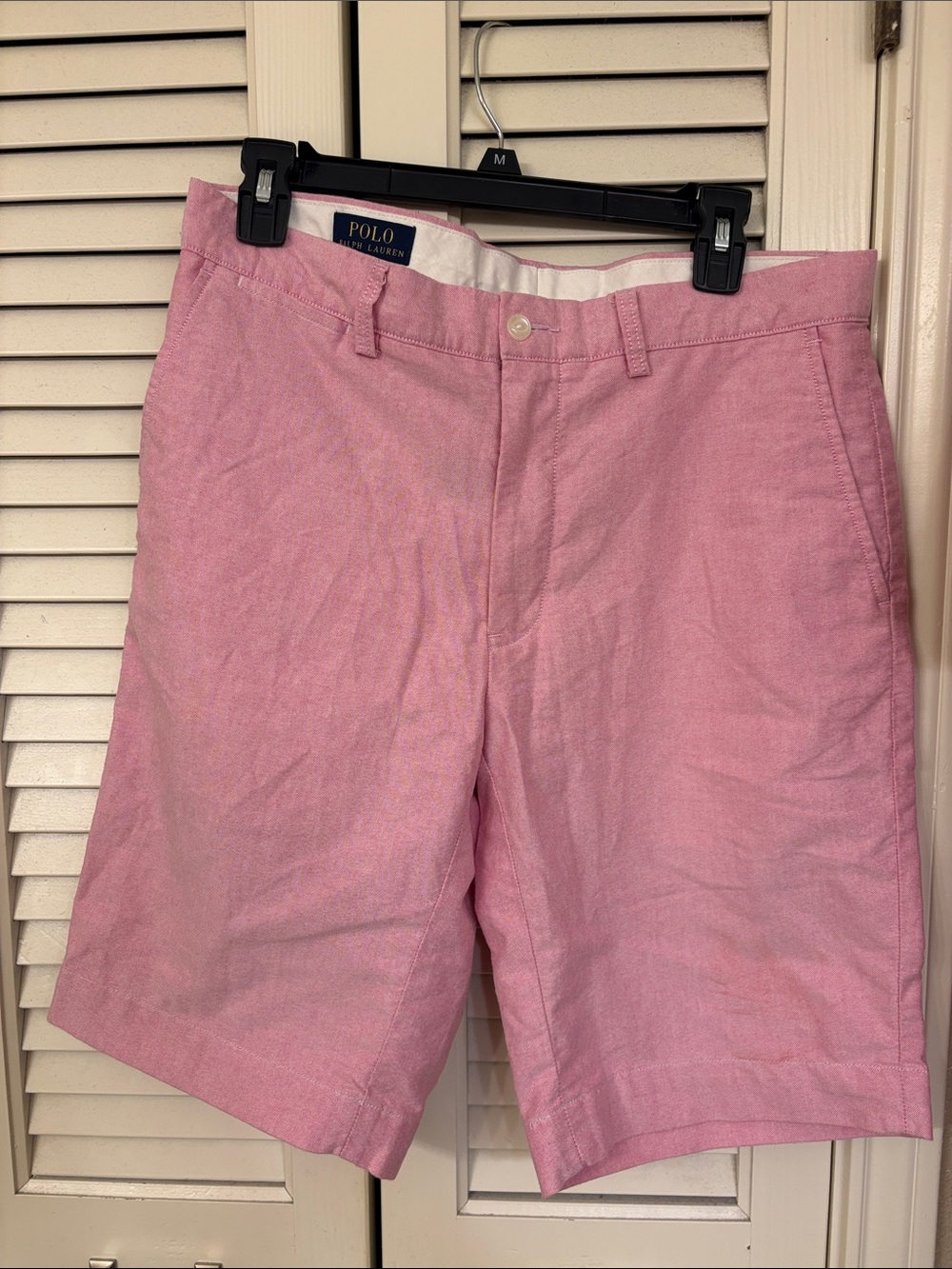 Polo by Ralph Lauren Light Pink Flat-Front Cotton Shorts